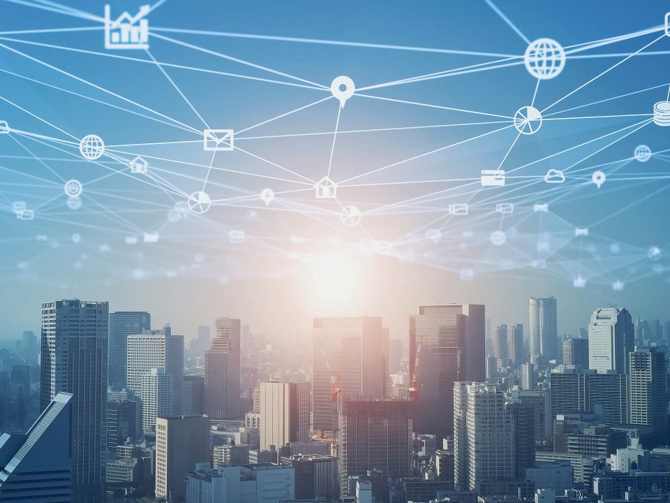 smart,city,and,communication,network,concept.,5g.,iot,(internet,of