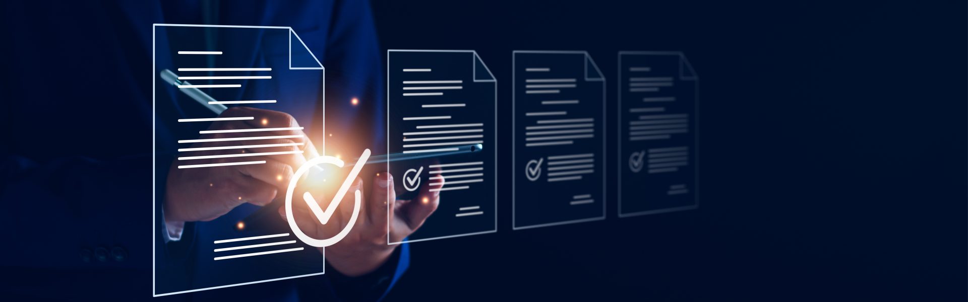 businessman,working,with,tablet.,checking,mark,up,on,the,check