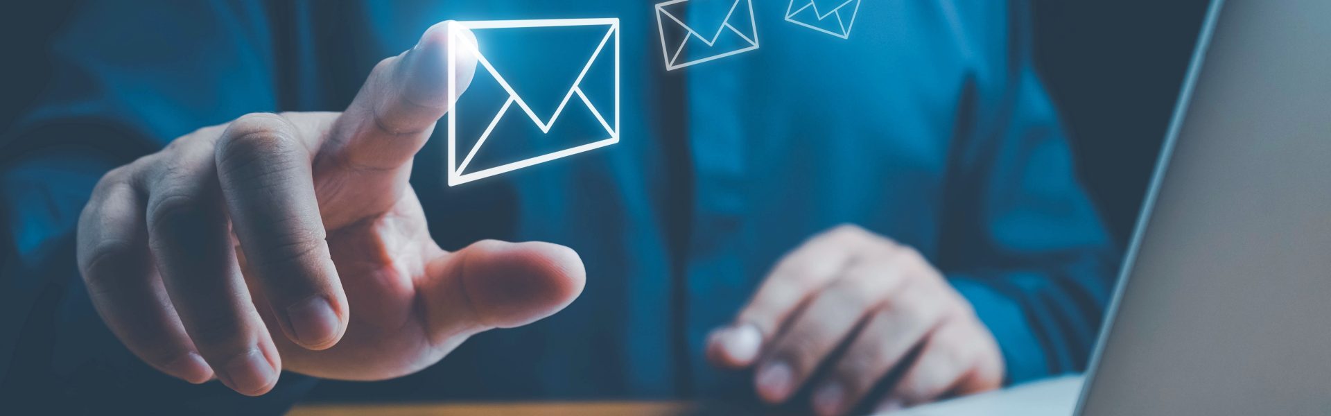 email,marketing,concept,,human,touch,on,email,and,surfing,the