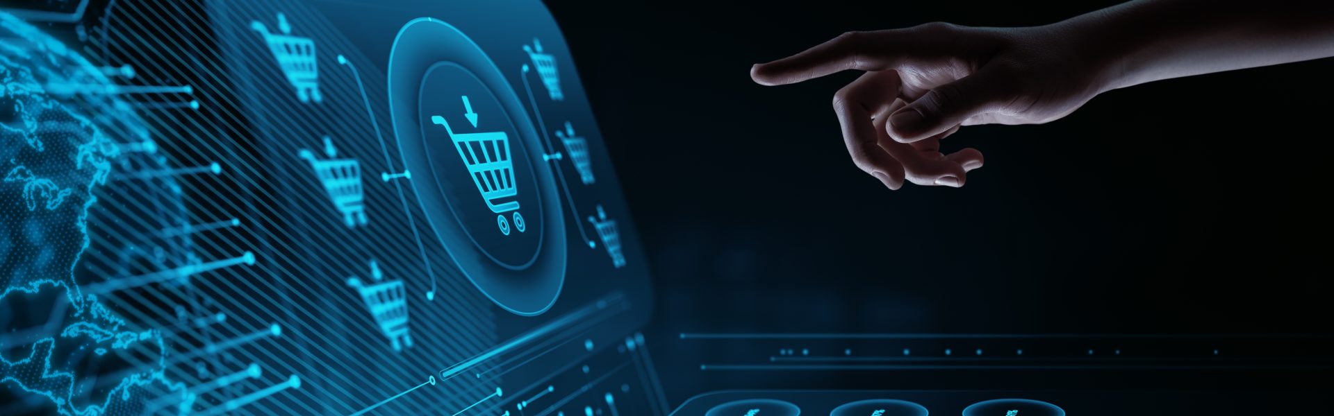 e commerce,and,digital,shop:,businessman,touch,add,to,cart,icon.