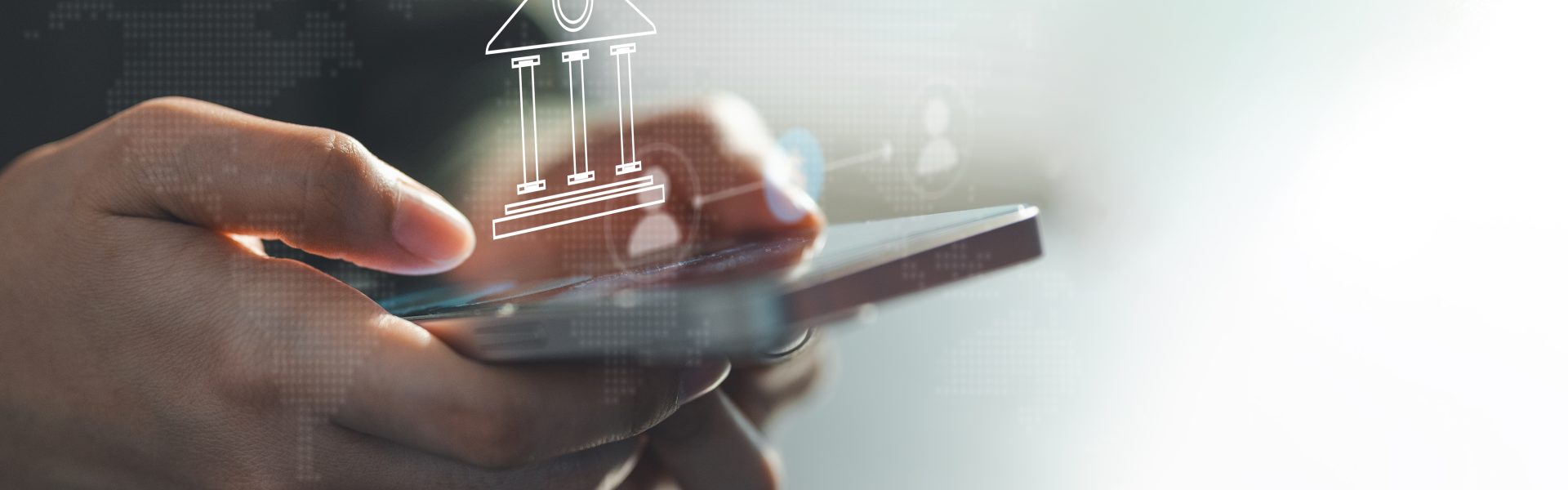 close up,of,hands,using,a,smartphone,with,a,digital,banking